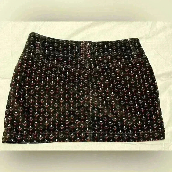 Free People Joani Patterned Corduroy Belt loops
buttons Mini Skirt Size 27 - Picture 5 of 12
